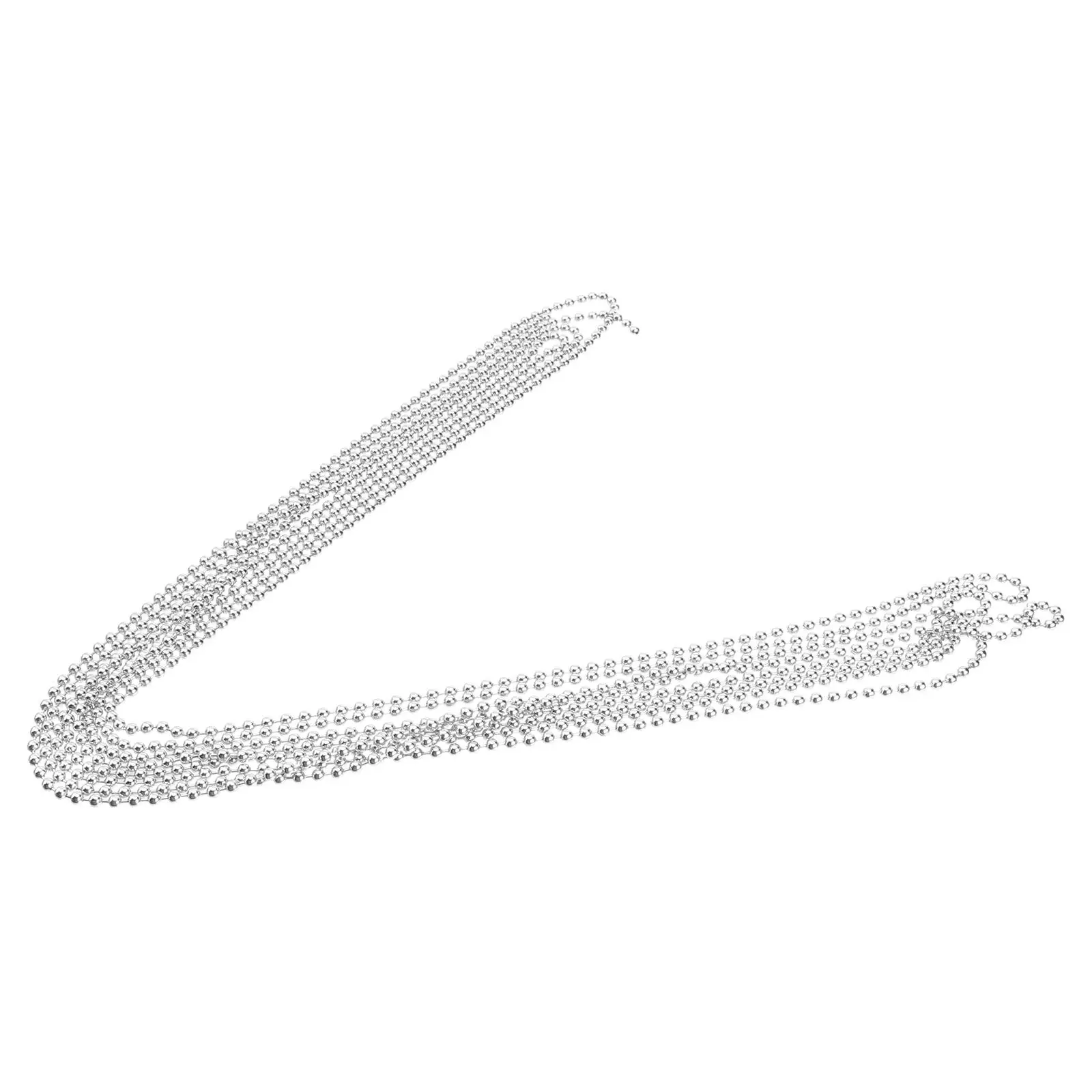 

3M Bead Chain Stainless Steel Adjustable Length 10Pcs Connector Dog Tags Bottle Cap Pendant Necklace Jewelry Making