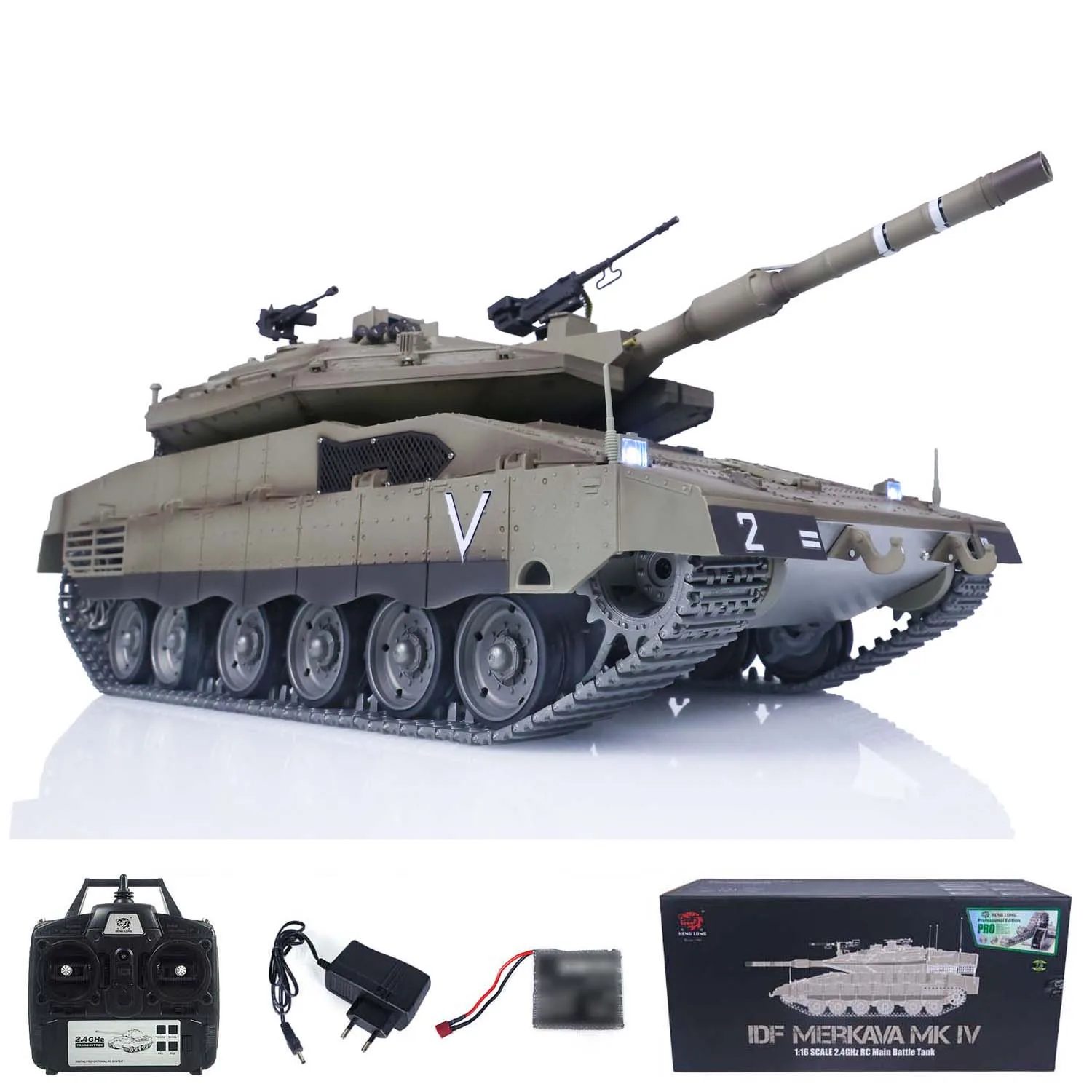 Heng Long 1/16 RC Carro Armato di Battaglia Giocattoli IDF Merkava MK IV con Telaio Full Metal Barrel Recoil Wheels Auto da Combattimento A Infrarossi TH22667