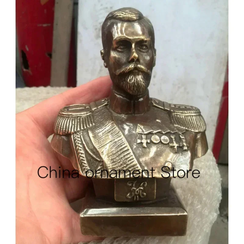 12CM Russian Tsar NICHOLAS II bust statue 5