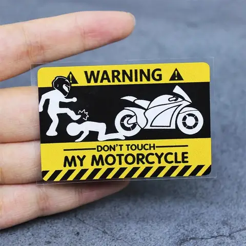 2Pcs Motorcycle Reflective Warning Sticker Creative Don’t Touch My Bike Motorbike Body Decal Waterproof Decor Accessories