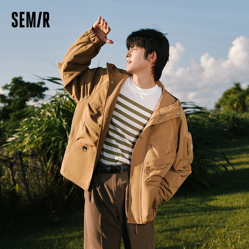 Semir 2023 Men Jacket Autumn New Fashion Loose Outdoor Jacket  Convenient Multi-pocket Casual Top for Men