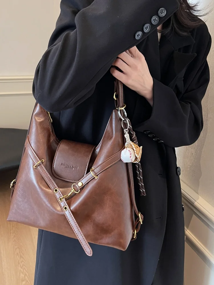 

Large Capaci Commuter Tote Bag Vintage American Sle Single oulder Slant Bag Luxury Hobo Bag for Men And Women