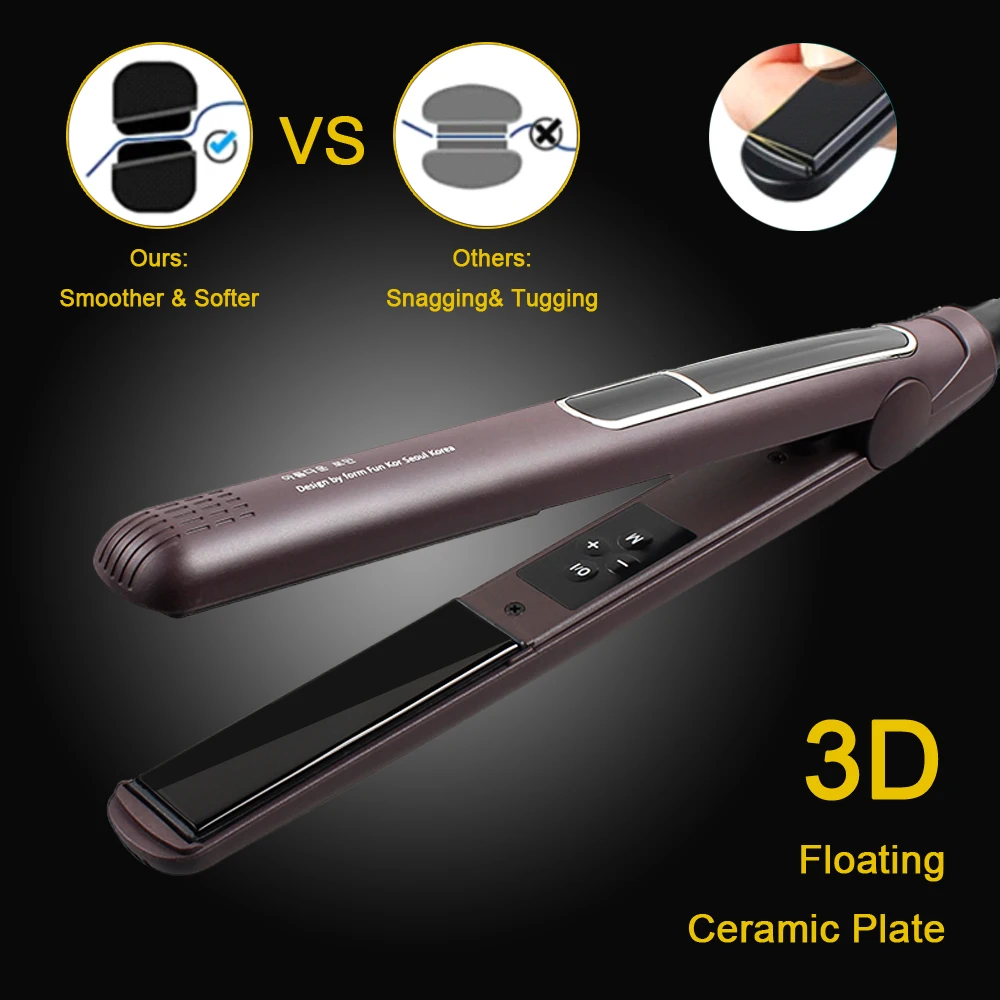Hair Straightener Professional 450℉ Tourmaline Ceramic Keratin Hair Flat Iron 2 In 1 Salon Hair Styling Tools Curling Irons