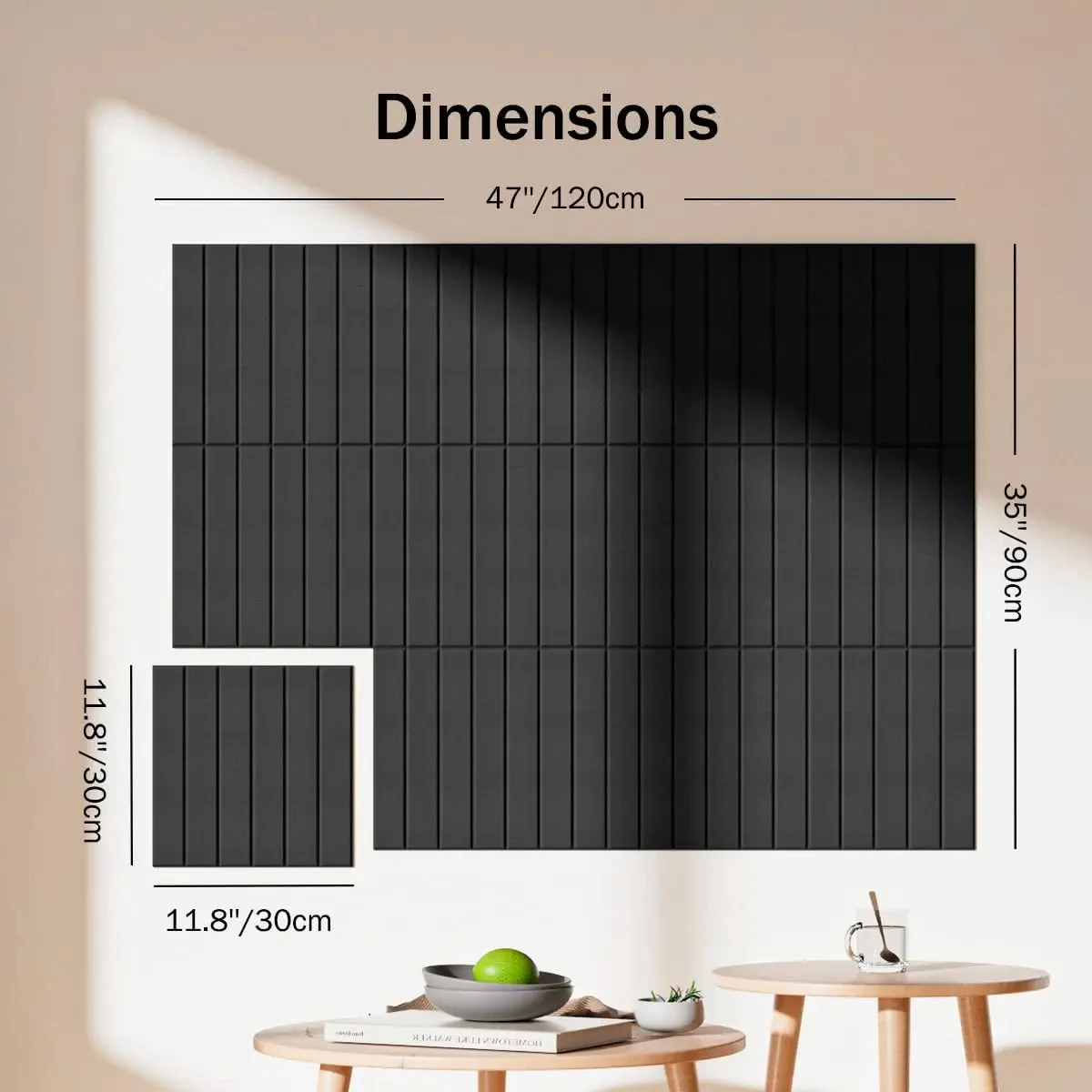 Fluted Felt Wall Tiles Cork Bulletin Pin Note Photos Boards Decor for Home Office Ceiling Living Room Sound Proof Acoustic Panel - view 2
