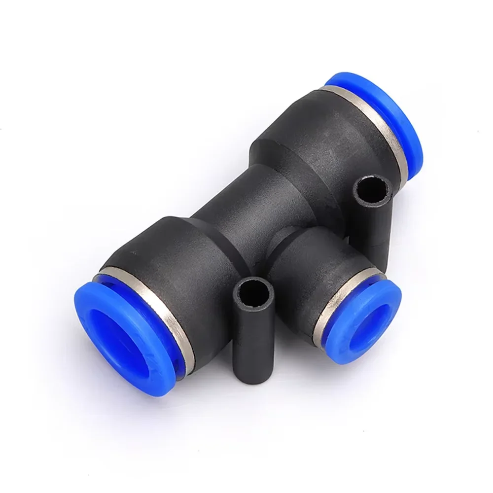 PE PEG 공압 커넥터 빠른 연결 티 감속기 T 자형 플라스틱 파이프 워터 호스 4mm 6mm 8mm 10mm 12mm 14mm 16mm
