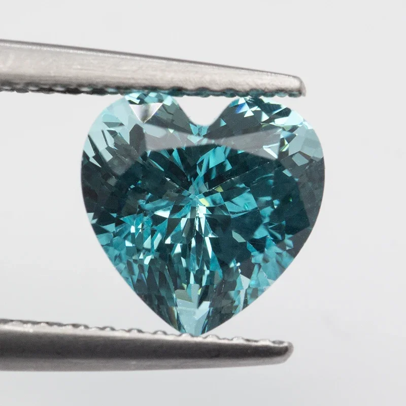 Top Heart Cut Lab Grown Paraiba Sapphire Gemstone Neon Blue Synthetic Tourmaline Loose Precious Stones with AGL Certificate