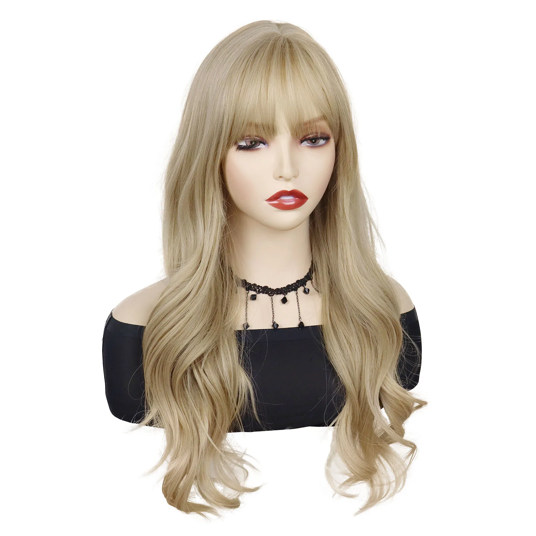 Sabrina Carpenter Wig Long Blonde Wig with Bangs Synthetic Hair Body Wave Hairstyle Halloween Costume for Women Roleplay Cosplay