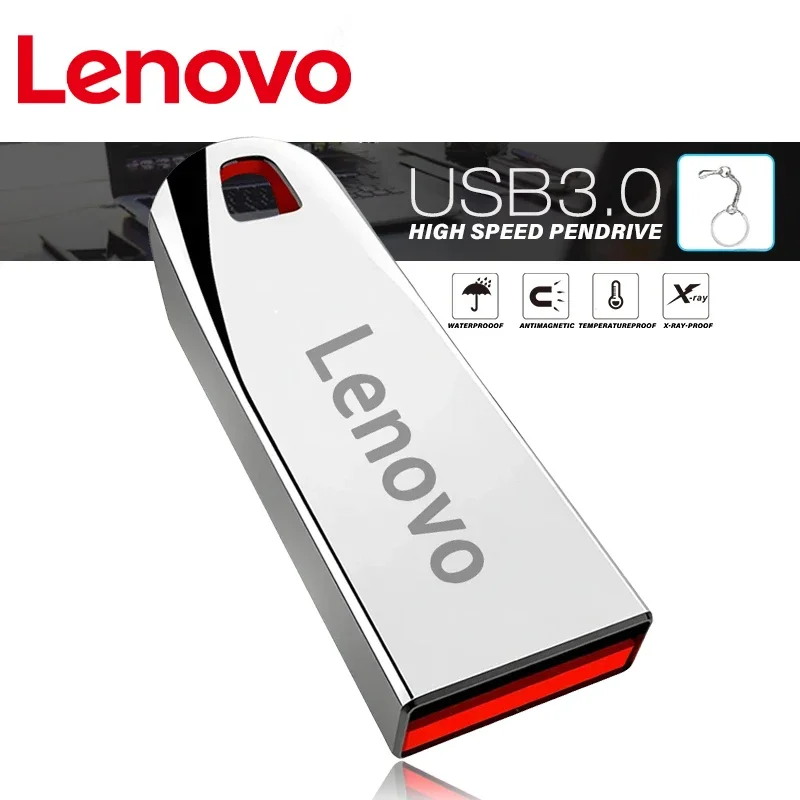 Lenovo-Mini clé USB étanche pour téléphone, clé USB 2024, disque U en métal, 2 To, 1 To, 3.0 Go, nouveau, 128