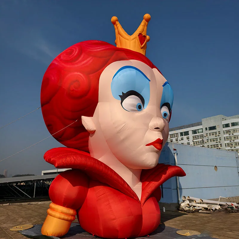 Halloween Giant Inflatable Red Queen of Hearts, Alice in Wonderland Themed Character Decoration For Outdoor Party, Events