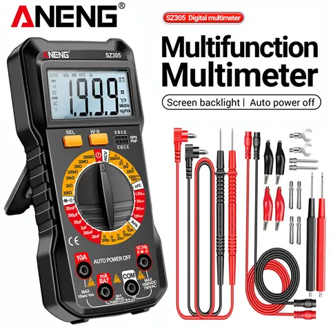 ANENG Multifunction Digital Multimeter AC/DC Voltage Current Capacitance NCV Induction Resistance hFE Triode Buzzer Hz Test Tool