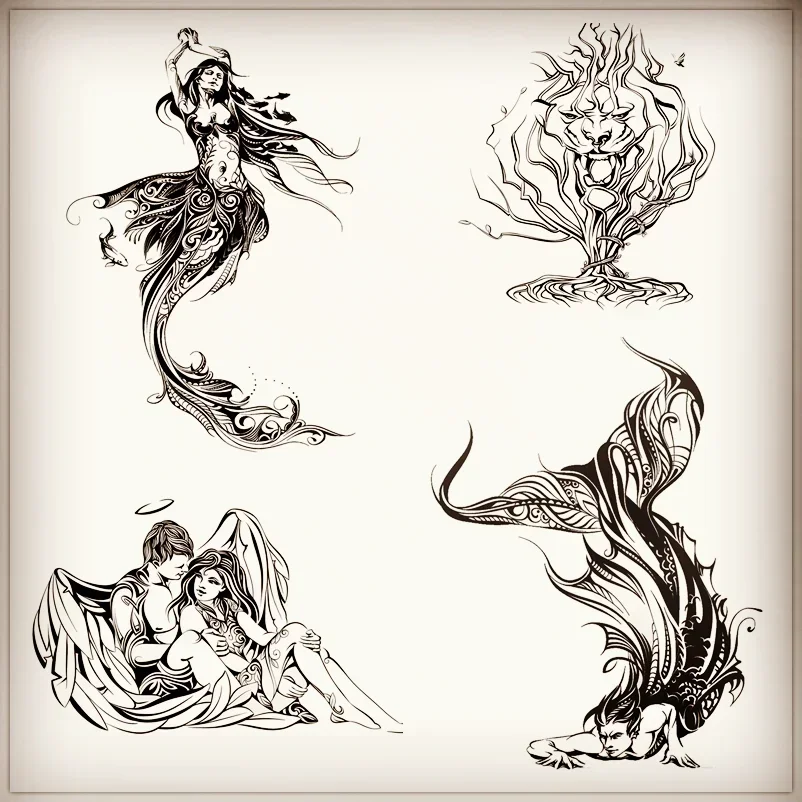 

New Art Girl Stamps Mermaid lovers Angel Devil Pattern Valentine's Day Christmas Card Crafts No metal cutting dies Scrapbooking