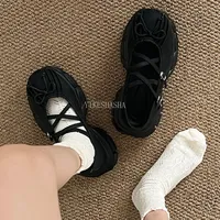 2025 New Fashion Chunky Women Sports Shoes Shallow Butterfly-knot Platform Flat Shoes Ladies Casual Outdoor Mary Jane Shoes