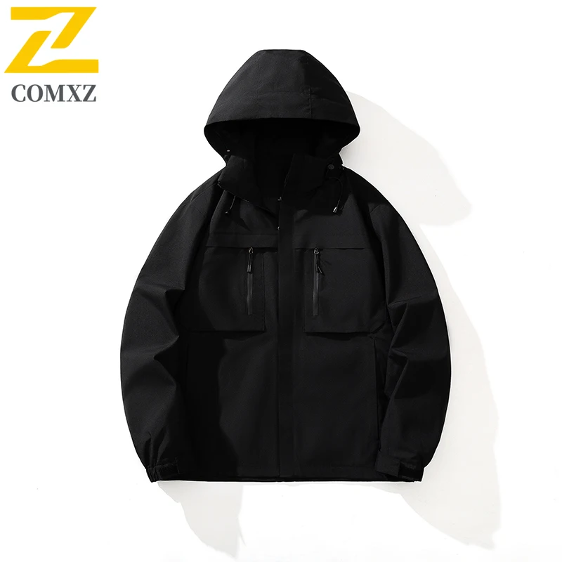 

Men's Charge Jacket 2025 Color Blocked Fashion Thin Windproof Waterproof Hooded Jacket Outdoor Camping Hiking Men Zipper Jacket