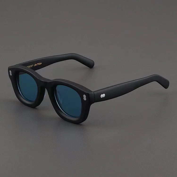 

Новинка солнцезащитные очки в стиле ретро с толстой окантовкой для мужчин высококачественные эллиптические ацетатные матовые черные уличные женские солнцезащитные очки ручной работы