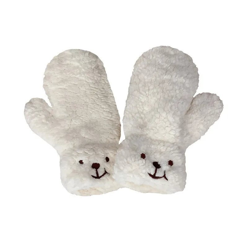 Cute Winter Women Bear Claw Gloves Plush Warm Soft Anime Cosplay Fingerless Mittens for Girls Outdoor Thicken Hand Guards Warmer