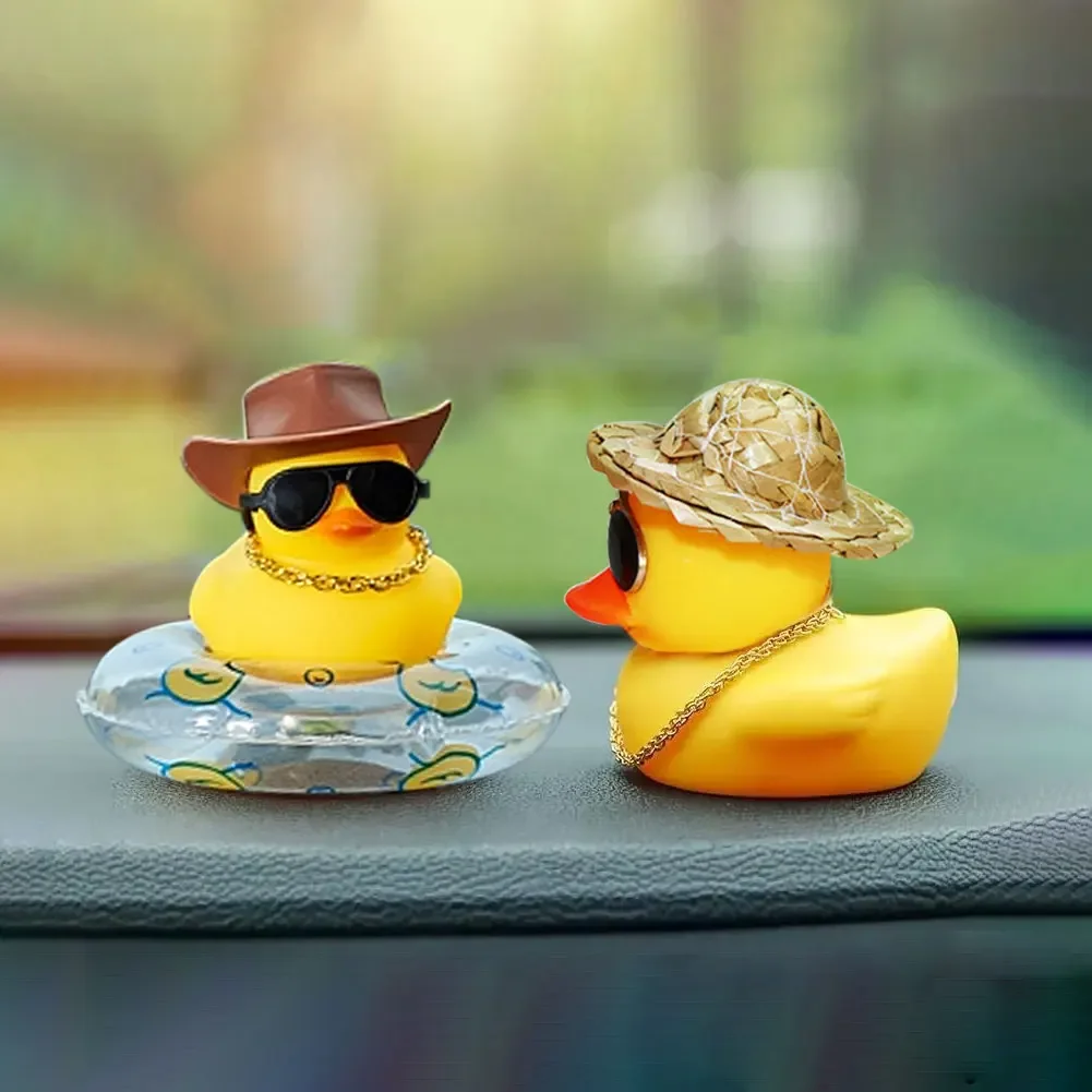 Figurine Canard Jaune Tricoté – Décoration De Voiture Tête Mobile – Cadeau Original Pour Homme Et Femme