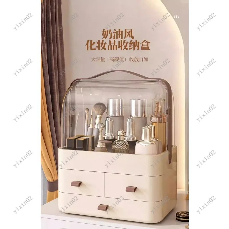 

Dustproof Makeup Organizer Large Capacity Cosmetic Storage Box for Vanity Desk