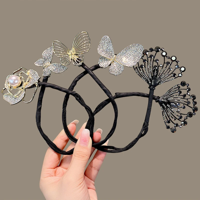 cabelloFashion Headband Roller Hair Curler Donut Bun Maker Lazy Hairpin Tool Women's Rabbit Ear Magic Hairstyle Ring Accessories