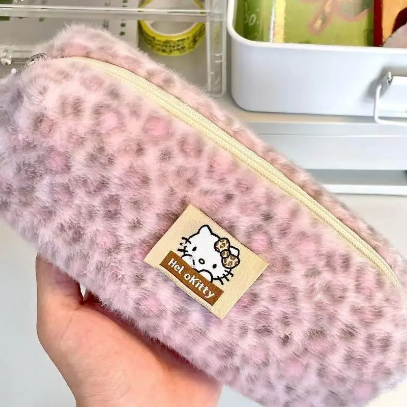 1 stks Hello Kitty Pluche Etui Grote Capaciteit Leuke KT Kat Briefpapier Doos Opbergtas Make-up Tas Anime Gift