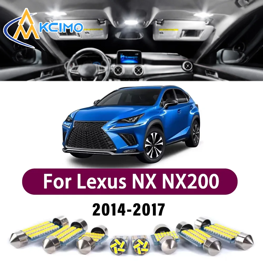 

Error Free LED Interior Light Kit for Lexus NX NX200 NX200t 2014-2017 Premium Bright Dome Trunk Mirror Reading Lamps Canbus