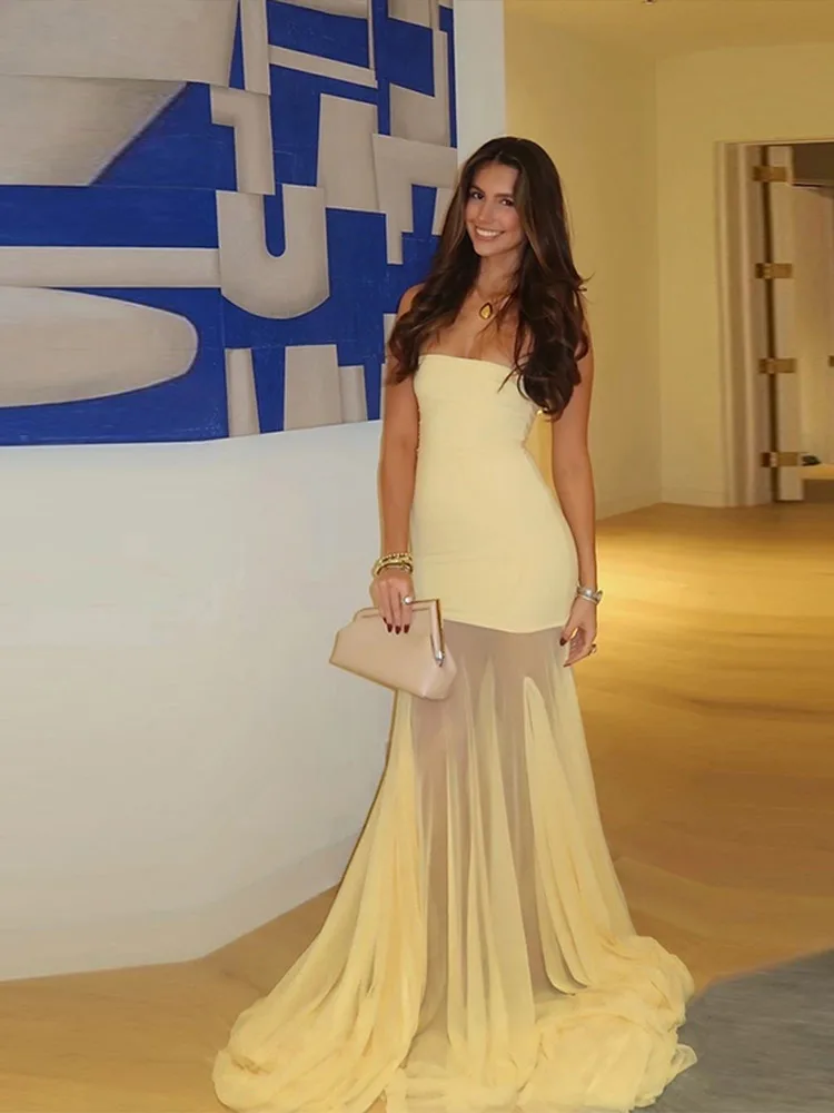 

Элегантное женское вечернее длинное платье, сексуальные женские вечерние платья без рукавов с открытой спиной, лето 2025 г., прозрачные женские халаты макси