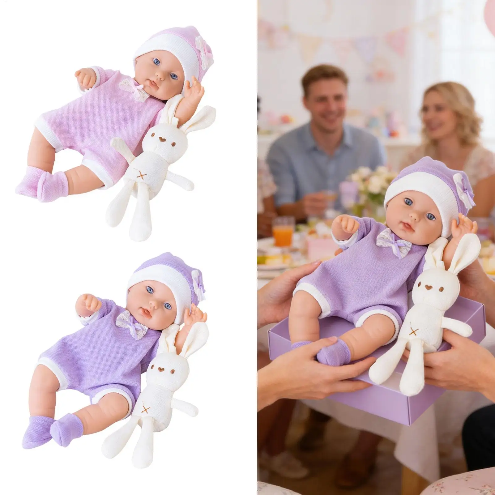 

Водонепроницаемые утяжеленные куклы-реборн для маленьких девочек, 12-дюймовые силиконовые куклы для всего тела, мягкие куклы для новорожденных ручной работы для коллекционного подарка