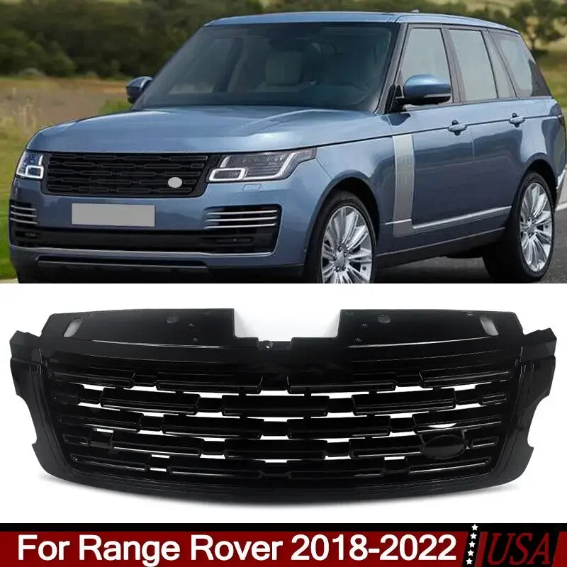 Front Upper Bumper Grille Grill Gloss Black For 2018-2022 Range Rover Up To 2023