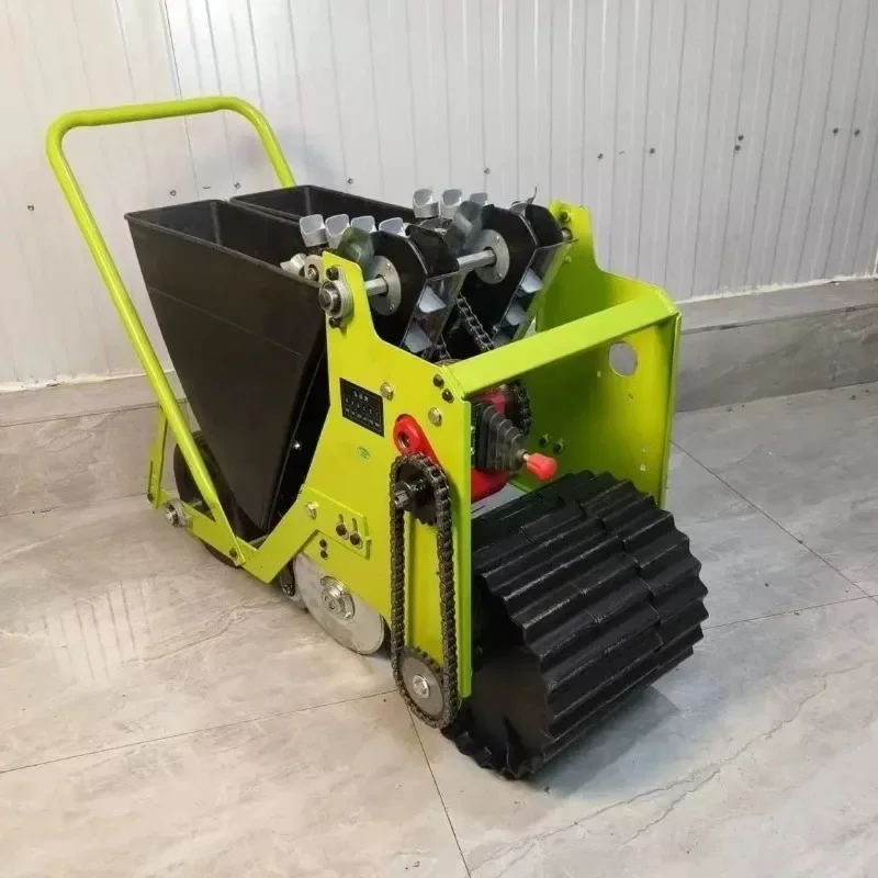 Hand Push Garlic Precision Planter Manual Seeder Adjustable Depth Row Spacing for Farm Garden