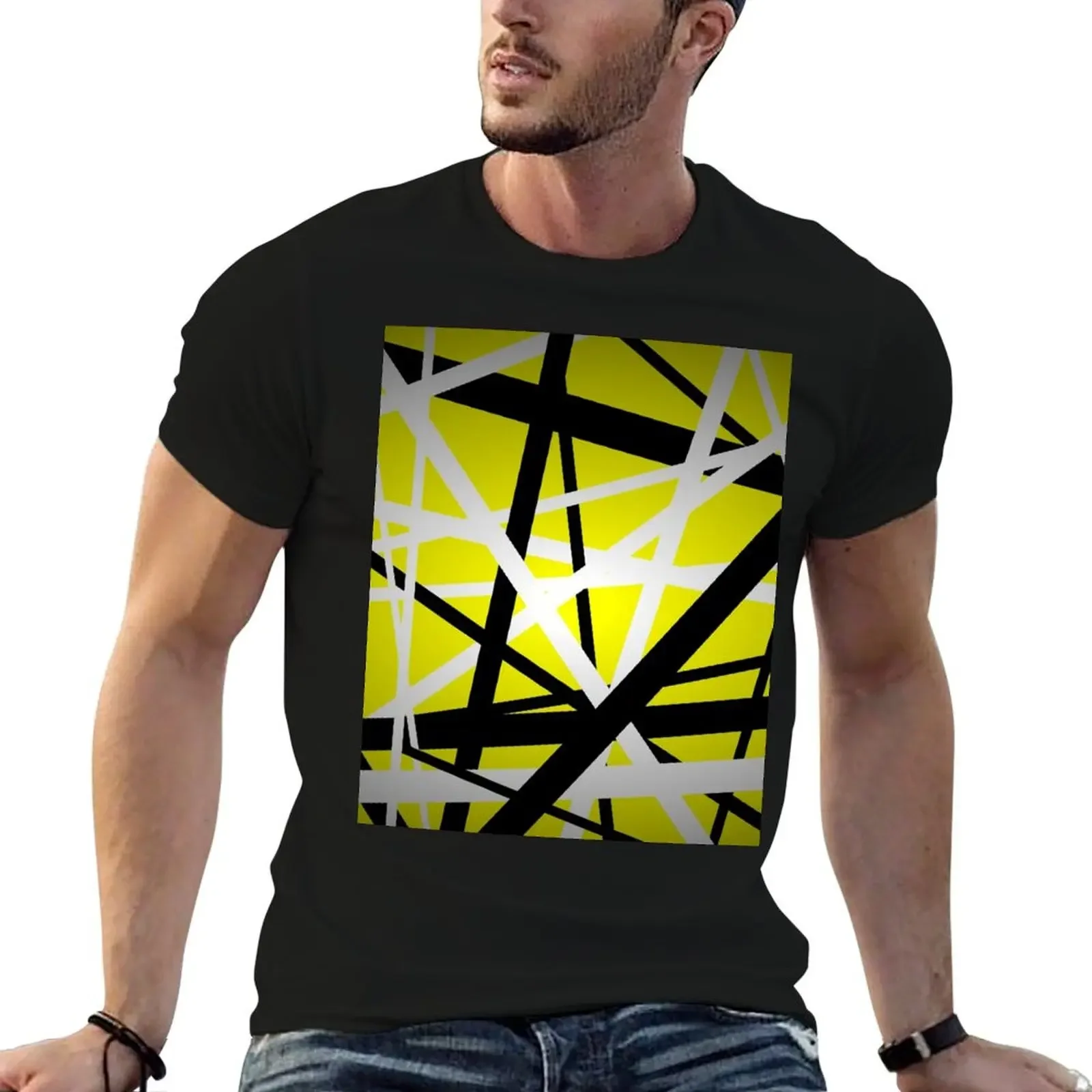 

van halen stripes yellow T-Shirt Personalized t-shirt Funny t-shirts tees luxury t-shirt mens t shirts pack