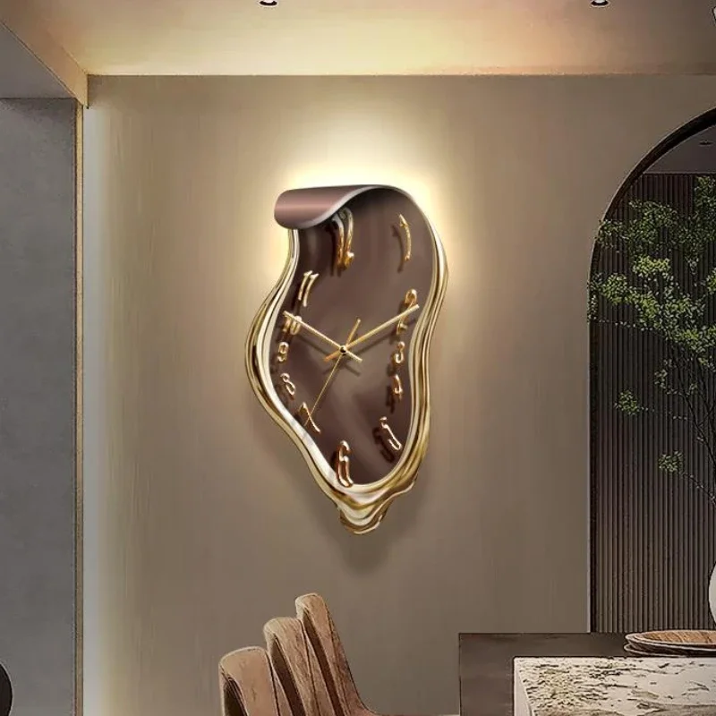 Modern Luxury Wall Clock Unique Artistic Design Gold Frame Silent Living Room Bedroom High End Home Decor Office Wall Art