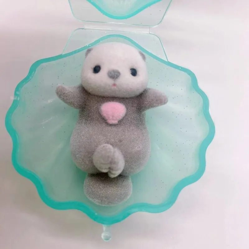 Genuíno gritar gashapon cápsula brinquedo reunindo mão na mão lontra kawaii animais figuras modelo brinquedo desktop decoração crianças presentes
