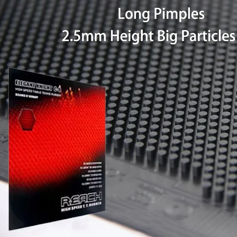 

REACH C8 Длинные прыщи Настольный теннисный резиновый лист высотой 2,5 мм с большими частицами Гумовый лист для пинг-понга с защитой от петель Высокая скорость