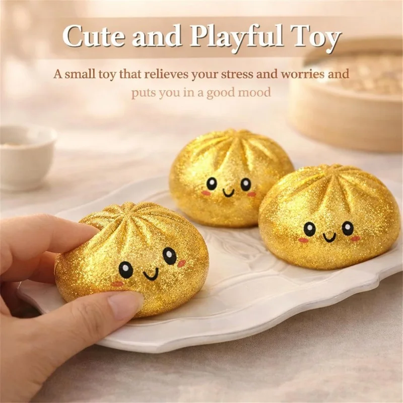 

Simulation Steamed Bun Squishy Stress Relief Toy, D-style Bun Twisting Toy