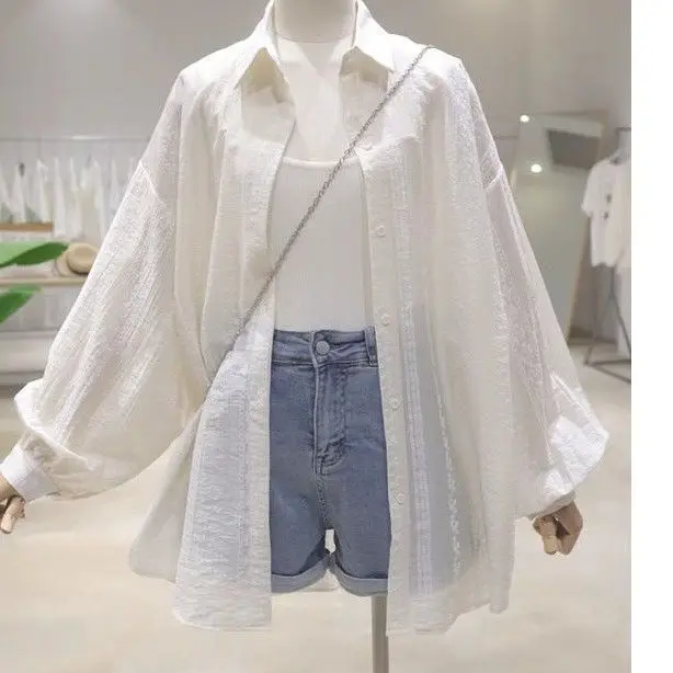 

Wedbleser Design Sense Niche Texture Sunscreen Shirt Women Sense 2025 Loose Casual Shirt Long Sleeve Sunscreen Top