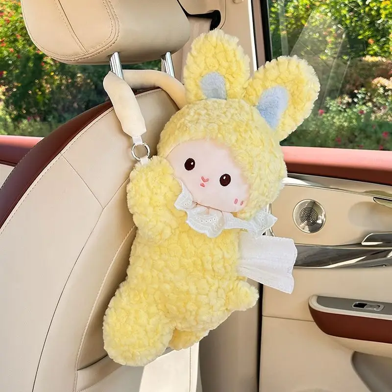 

Car Tissue Box Cute Cartoon Cat Car Tissue Hanging Bag Plush Doll Car Hanging Paper Box
