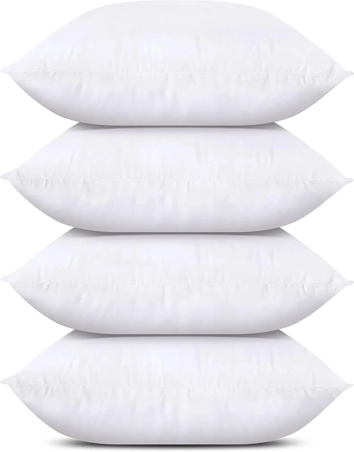 

Throw Pillows (Set Of 4, White), 18 X 18 Hes Pillows For Sofa, Bed And Couch Decorative Stuffer Pillow