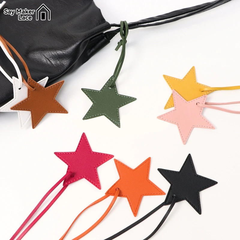 New Trendy Five Pointed Star PU Leather Backpack Pendant Star Pendant Bag Charm Gift Leather Buckle Keychain