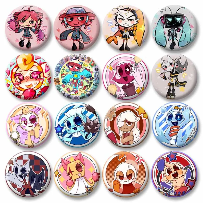 Game Figure Cosmo Vee Brooches on Backpack Hat Accessories Costume Funny Lapel Pins Round Badge Jewelry Gifts for Friends