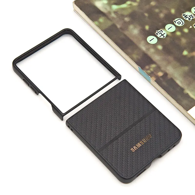 Per Samsung Galaxy Z Flip3 Flip4 Flip5 Flip6 Flip7 Flip 7 6 5 4 3 Custodia rigida antiurto in fibra di carbonio Cover posteriore protettiva