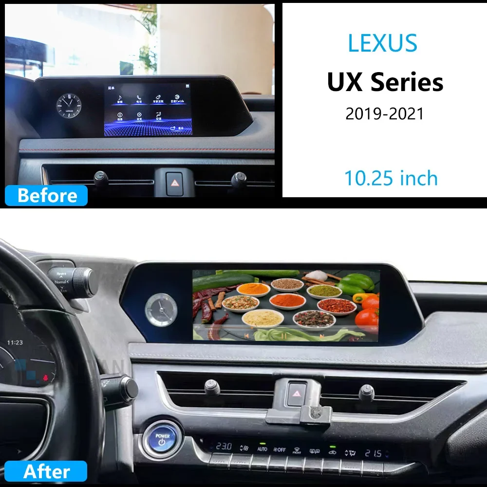 For Lexus UX250 UX260 UX200 2019-2021 Android 13 Qualcomm Chips Car Navigation GPS Multimedia Carplay Auto HD Screen Player