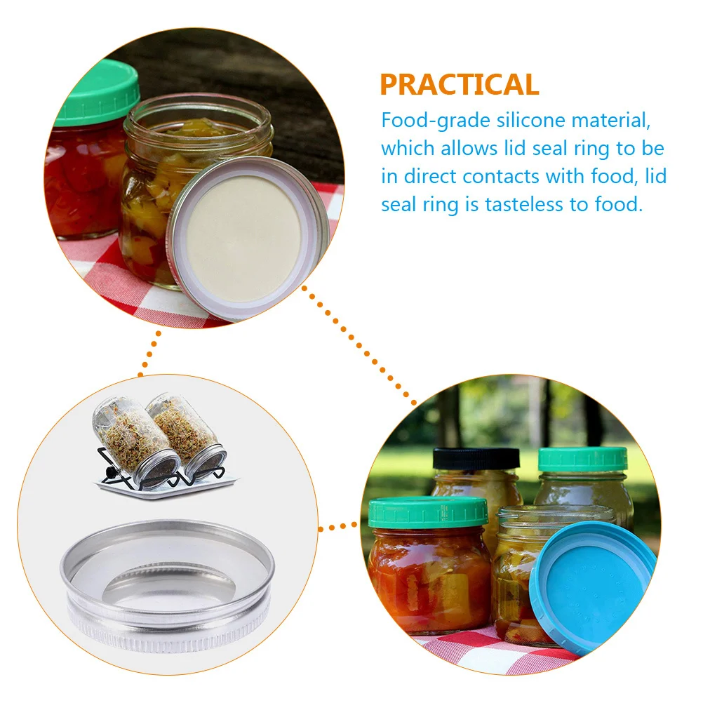

20Pcs Jar Silicone Rings Leakproof Seal Ring Replacement Airtight Sealing Gaskets Household Storage for Mason Jars