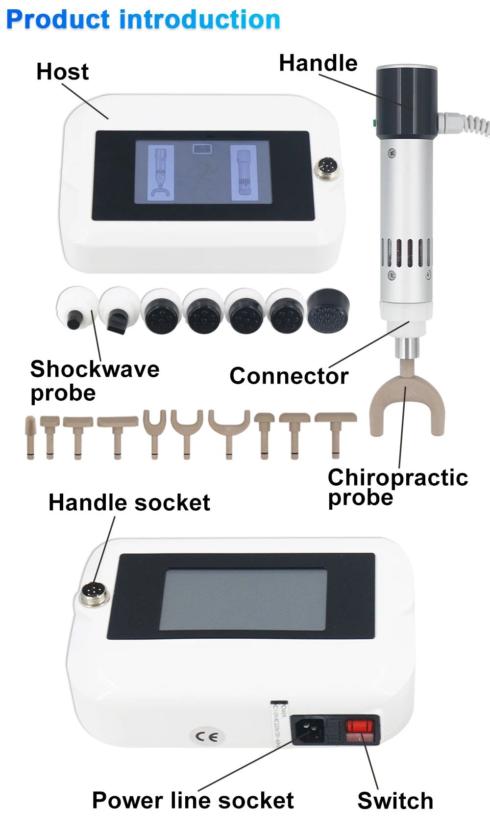 300MJ Shockwave Therapy Machine Shock Waves Relax ED Treatments Relieve Muscle Pain Physiotherapy Electric Chiropractic Tool New