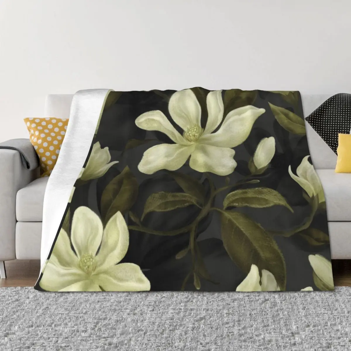 

Magnolia garden Throw Blanket Custom Large Plaid for winter Blankets