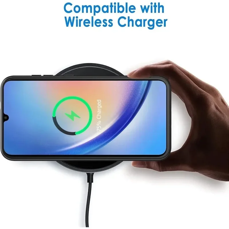 

For Samsung Galaxy A34 Portable Protective Smart Wireless Charging Cover Rechargeable Extended Battery Charger Case 7000mAh