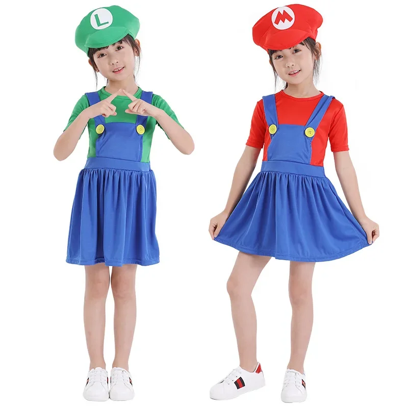 Adult Kids Game Funny Super Brother Mari Bros Fantasia Jumpsuit Man Dress Suit Anime Cosplay Costume Carnival Halloween Costumes