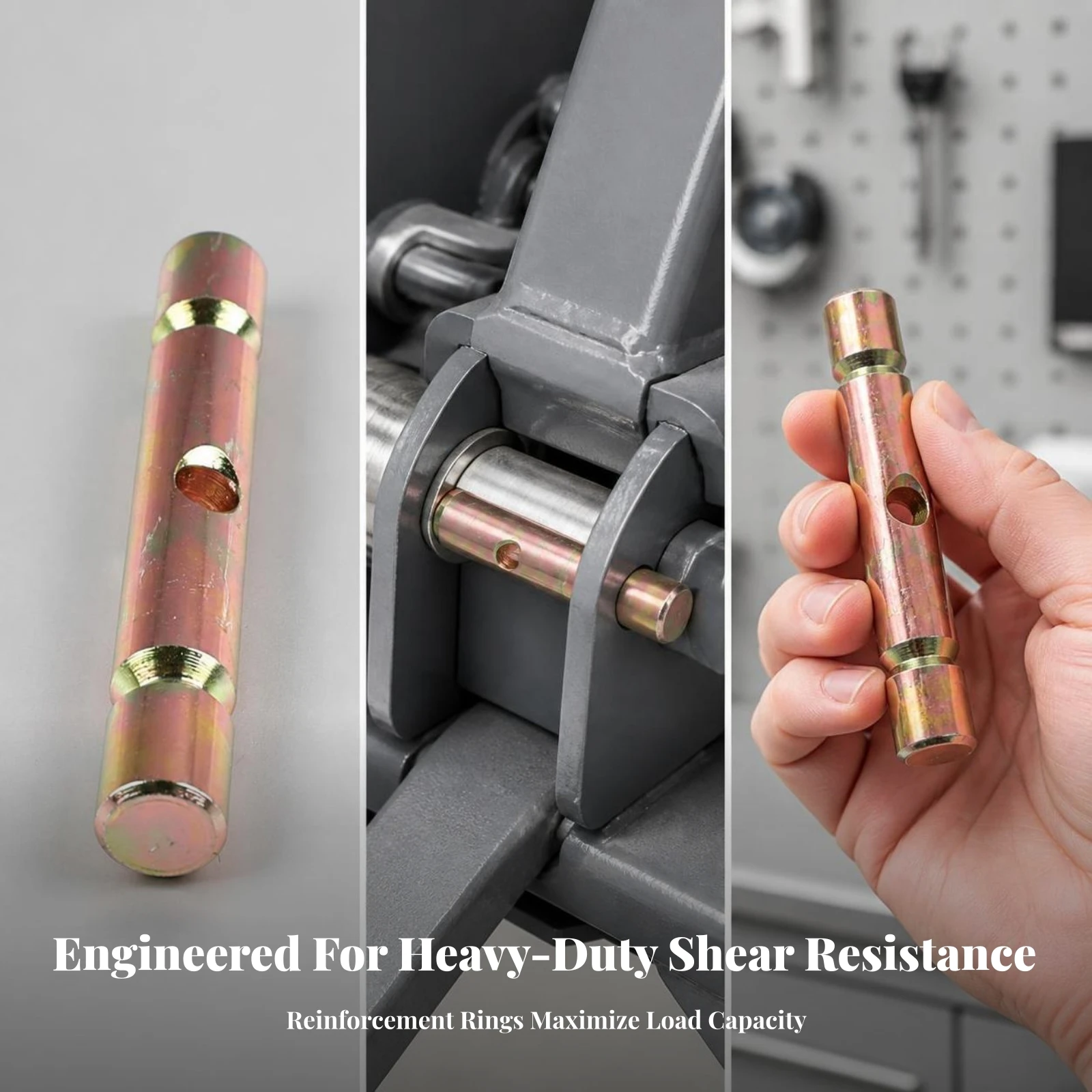 Shear Pin with Cross-Hole Metal Hardware for ATV Owners, Snowplow Maintenance, Garage Repairs