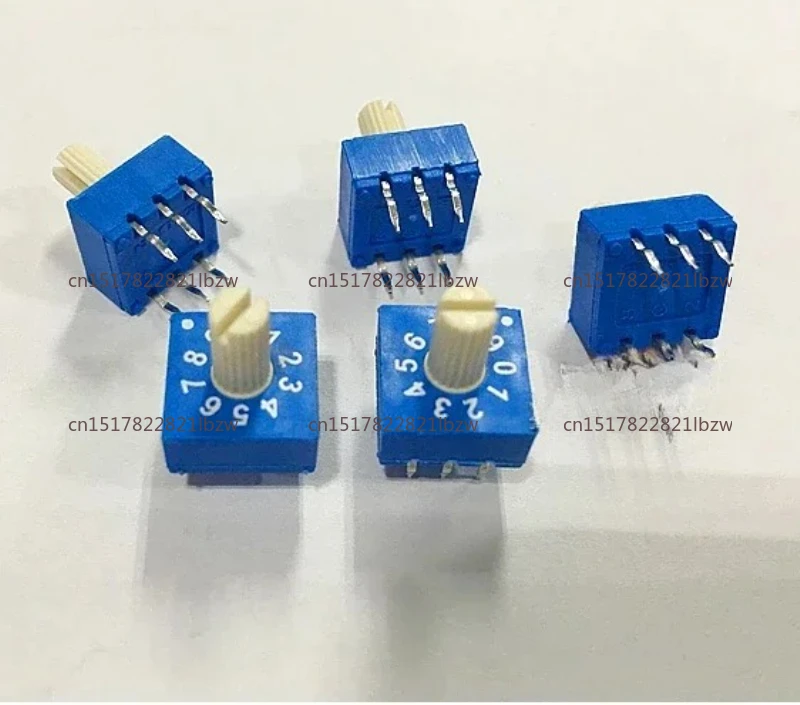 10Pcs  Coded Switch ERD210RSZ 10-Bit 0-9 3:3 Rotary Encoder with Shank