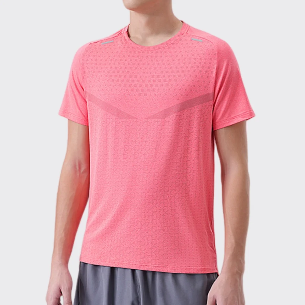 Men's Fitness Sports Ice Silk T-shirt Short Sleeves Summer Gym Running Fitness Tops Tee Outdoor Recreation Breathable T-Shirt