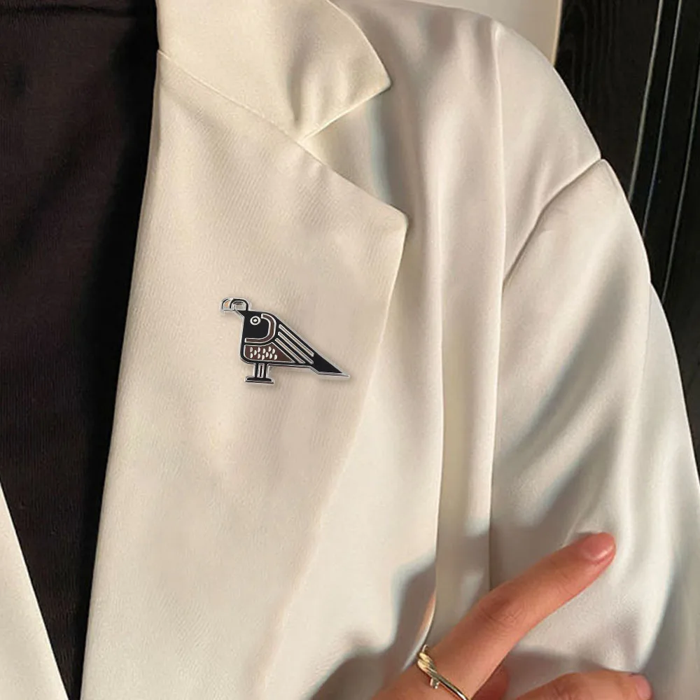 Minimalistische geometrische Wachtel-Brosche, modisches und kreatives Volkskunst-Vogel-Abzeichen, luxuriöses Emaille-Abzeichen, Anzug-Accessoire, Schmuckgeschenk – Detail 5