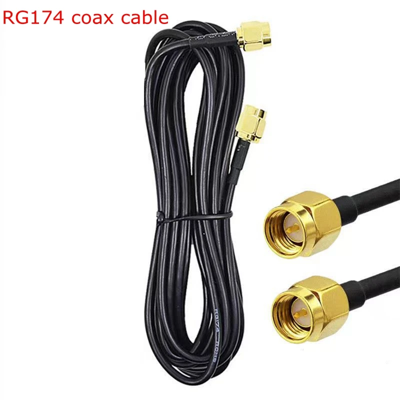 RG174 Coax Cable SMA Male To RPSMA Male Connector SMA To SMA Crimp for RG-174 Extension Copper Feeder Wire for Coax Card Antenna